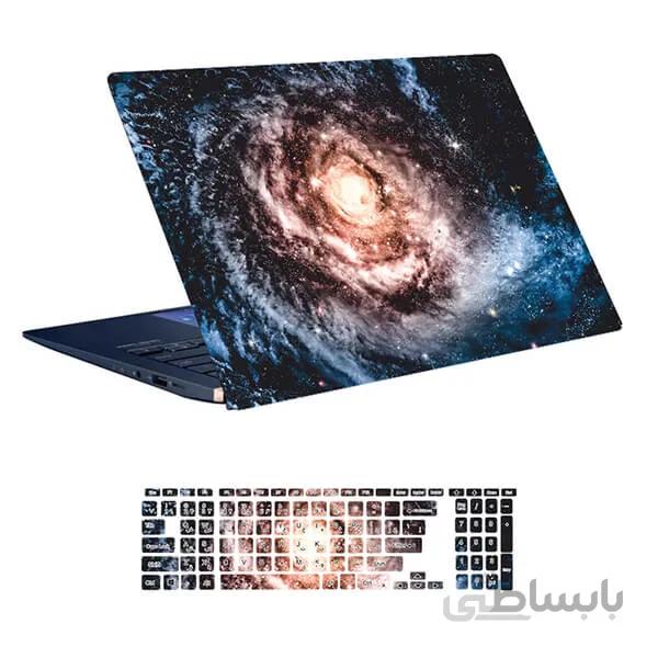 اسکین لپ تاپ طرح Space کد ۱۳۶ به همراه استیکر کیبورد
