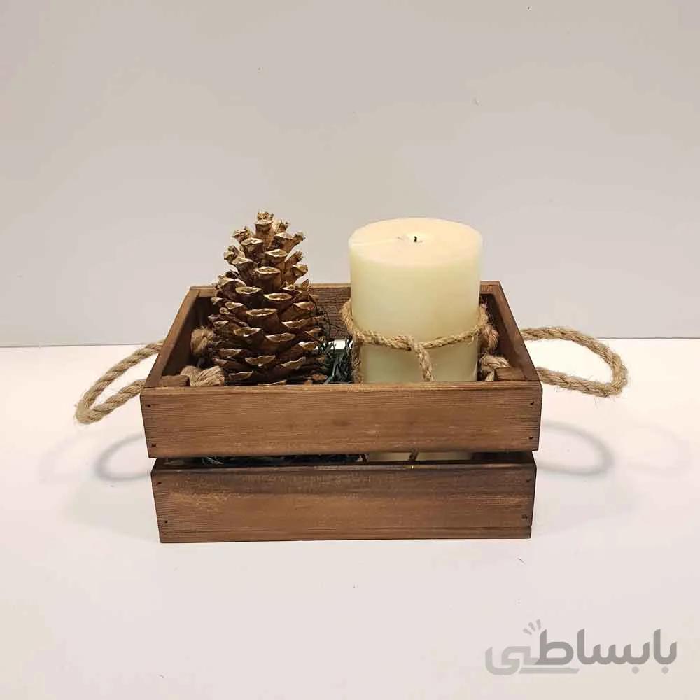 جعبه چوبی کوچک رنگ قهوه ای