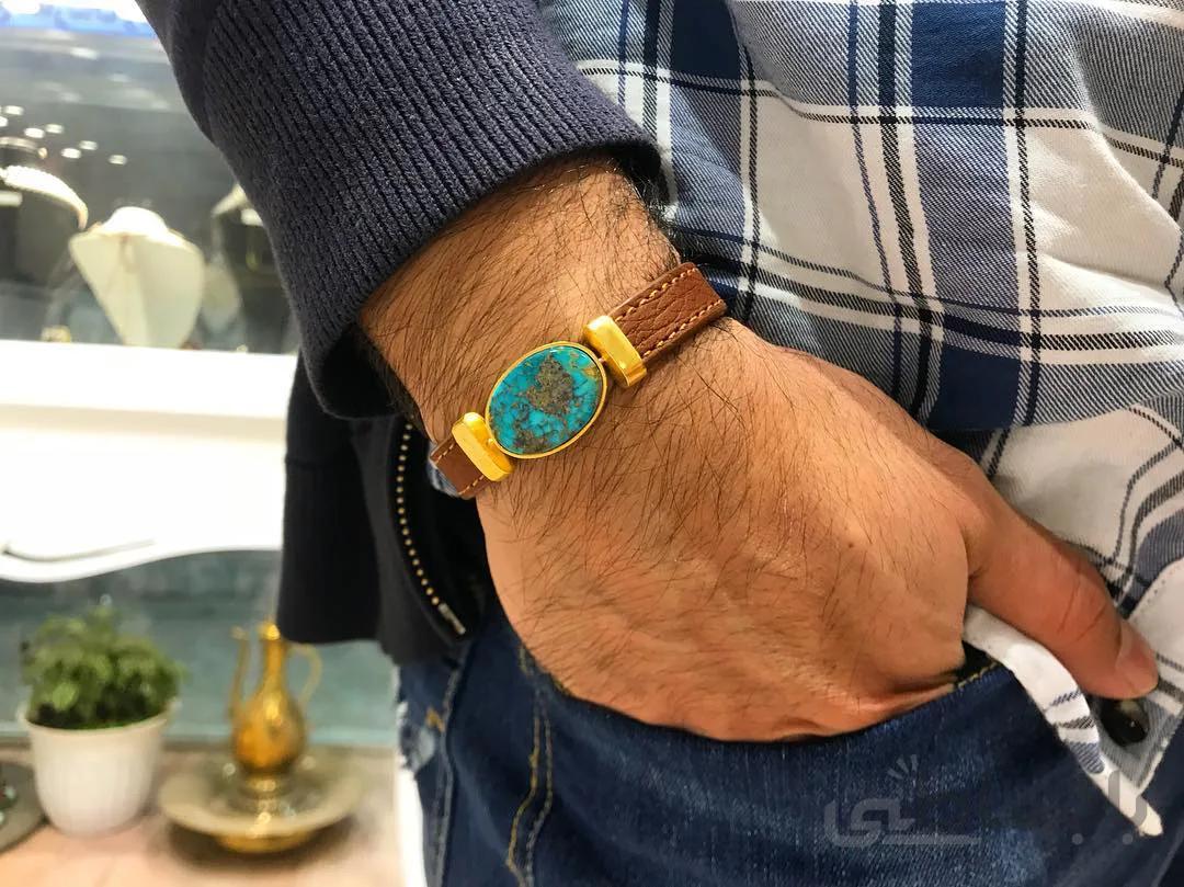 دستبند فیروزه مردانه کد kasr-41