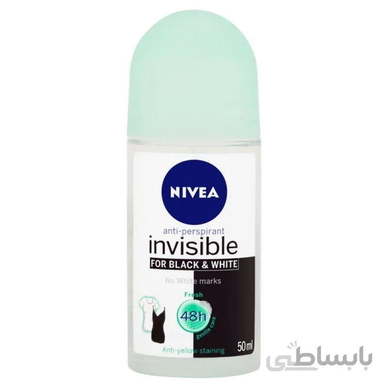 رول ضد تعریق زنانه نیوآ مدل Black And White Fresh حجم 50 میلی لیتر ا Nivea Invisble Black And White Fresh Mist