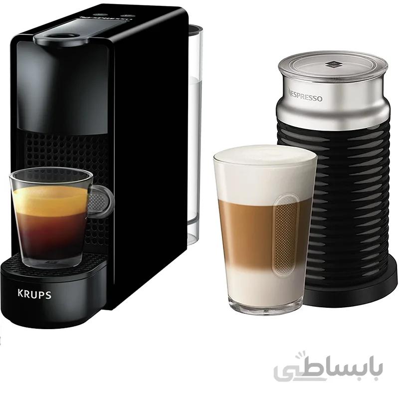 اسپرسوساز نسپرسو مدل اسنزا مینی کروپس به همراه کف شیرساز ا Nespresoo Essenza Mini Krups with aeroccino Coffee Machine