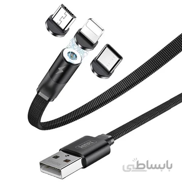 کابل تبدیل USB به USB-C/ microUSB/ لایتنینگ ریمکس مدل RC-169TH طول 100 سانتی متر