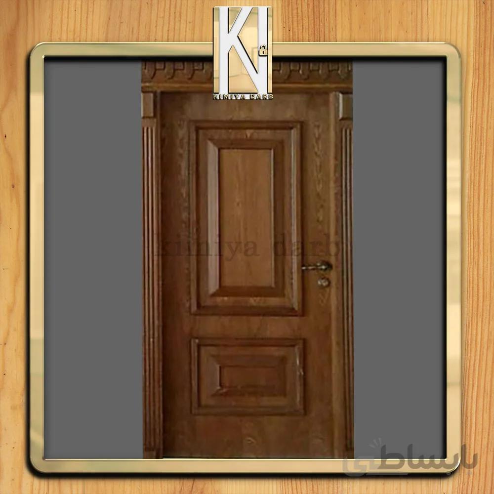 درب چوبی لوکس مدل دوقاب برجسته ابزار خور کد 302
