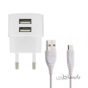 شارژر دیواری دو پورت ترانیو مدل V90 همراه با کابل MicroUSB ا Tranyoo V90 2 Port Wall Charger with MicroUSB cable