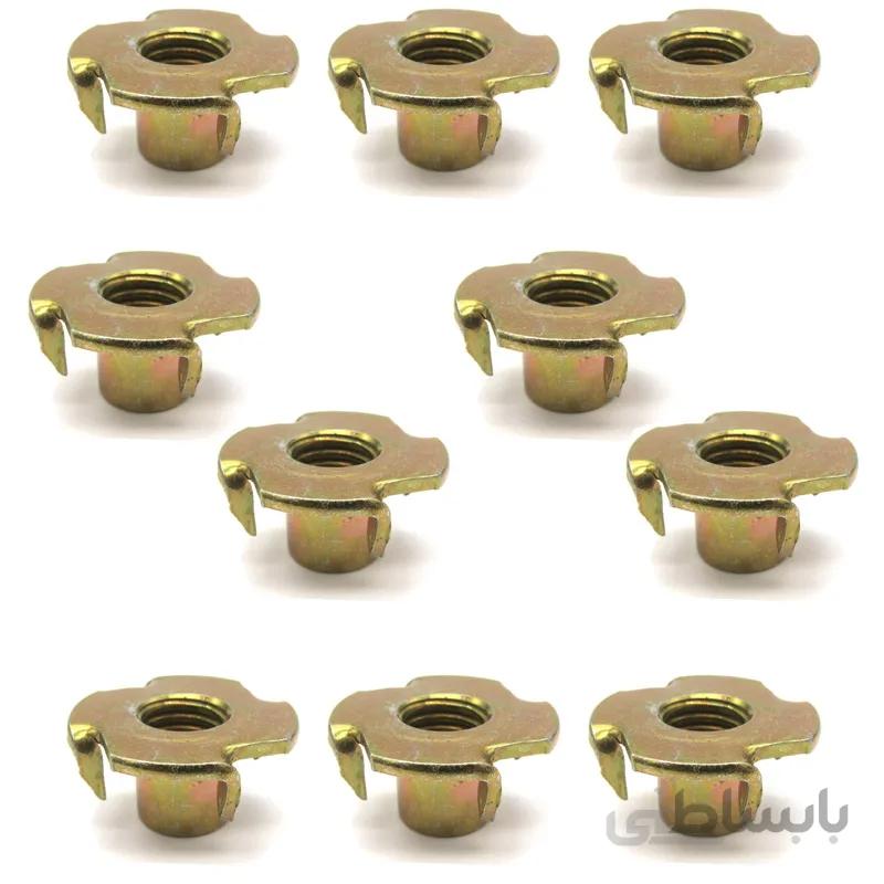 مهره خاردار فلزی قطر رزوه 10 طول 13 میلیمتر بسته 10 عددی