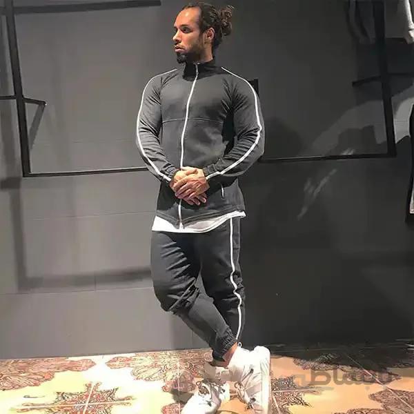ست مردانه کد 130 سویشرت و شلوار اسلش و رکابی سفید مردانه ا Men's white sweatshirt and pants and white t-shirt, Dors code 130