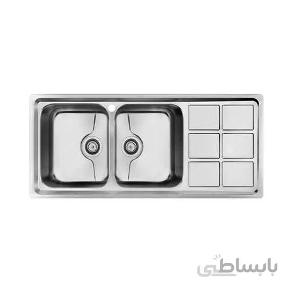 سینک ظرفشویی توکار کن ا Can Double Bowl Sink 8032P
