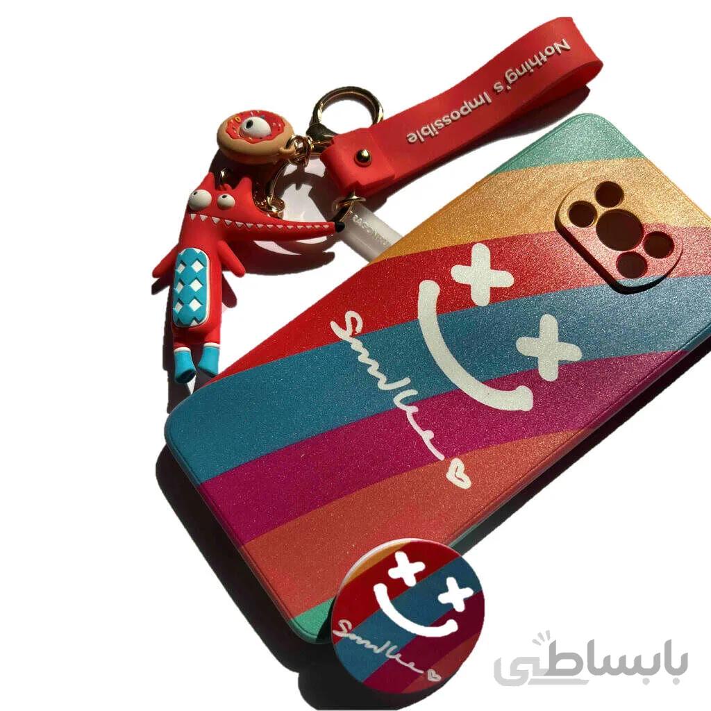 قاب گوشی سیلیکونی رنگی شیائومی Poco X3 به همراه پاپ سوکت