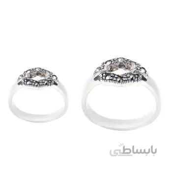 ست انگشتر نقره زنانه و مردانه بازرگانی میلادی مدل نگین مارکازیت کد AW_533