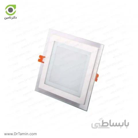 چراغ سقفی پارس شعاع توس مدل گلاریس مربعی 9 وات سفید