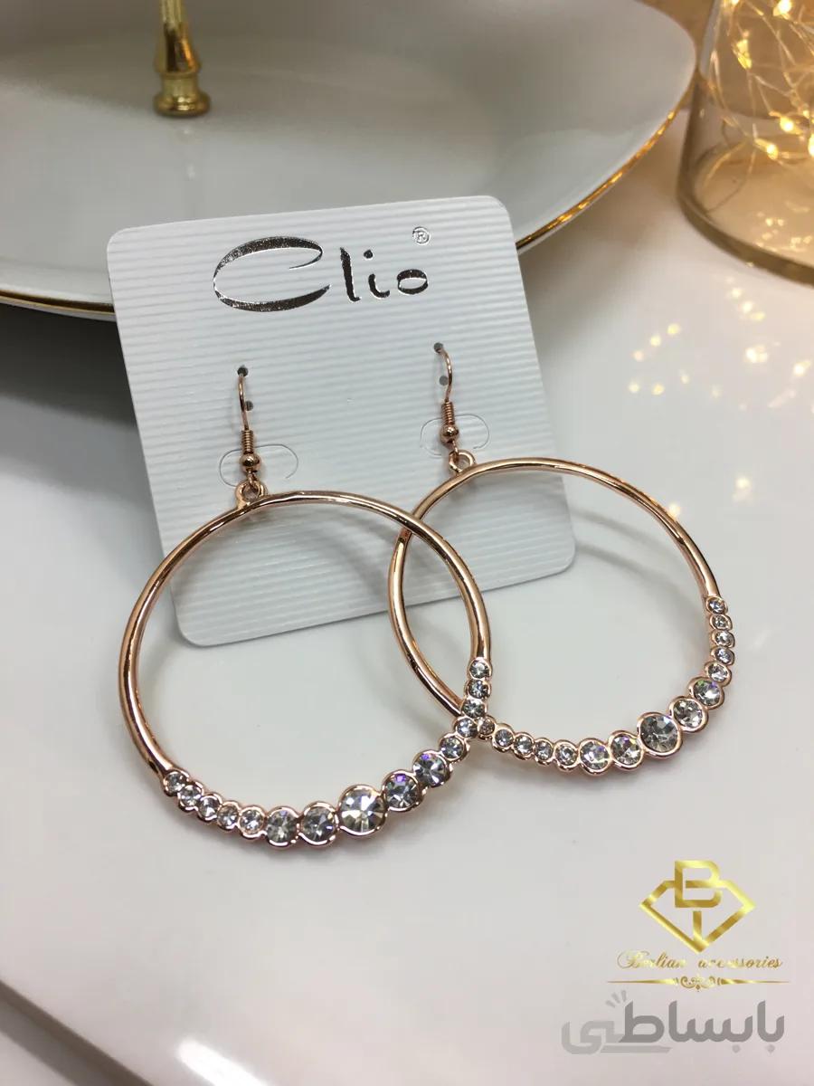 گوشواره حلقه ای نگین دار Clio