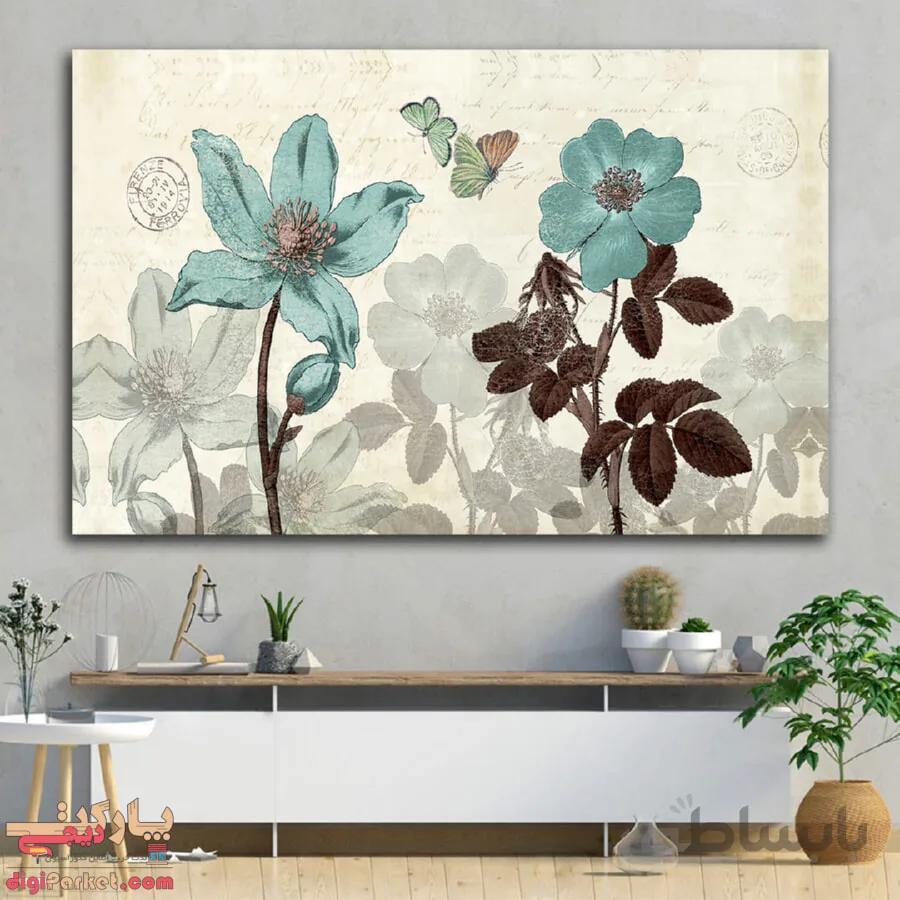 تابلو بوم نقاشی گل کد paint-08 ا flower paint panel canvas and chassis