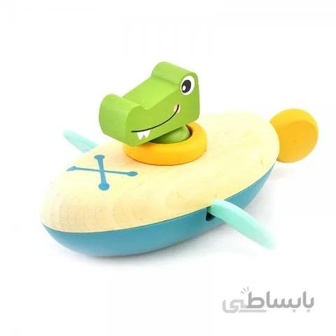 اسباب بازی قایق چوبی کوکی کروکودیل کد P/BZ-38-B/R