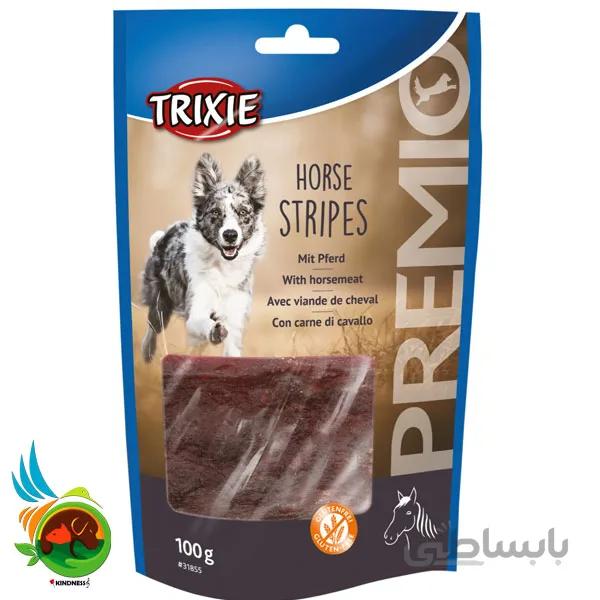 تشویقی سگ تریکسی با طعم اسب مدل Trixie Horse Stripes کد ۳۱۸۵۵ وزن ۱۰۰ گرم