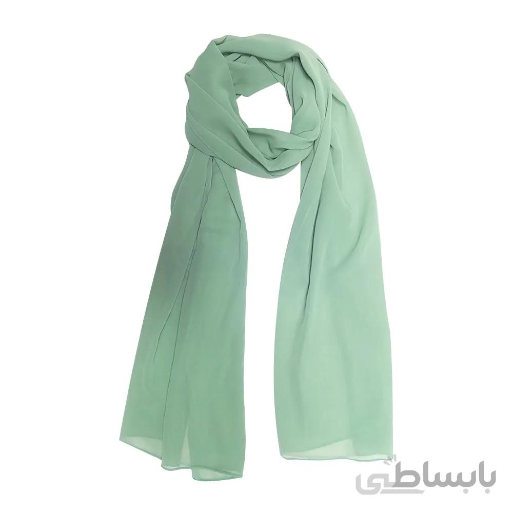 شال زنانه حریر سبز کدر
