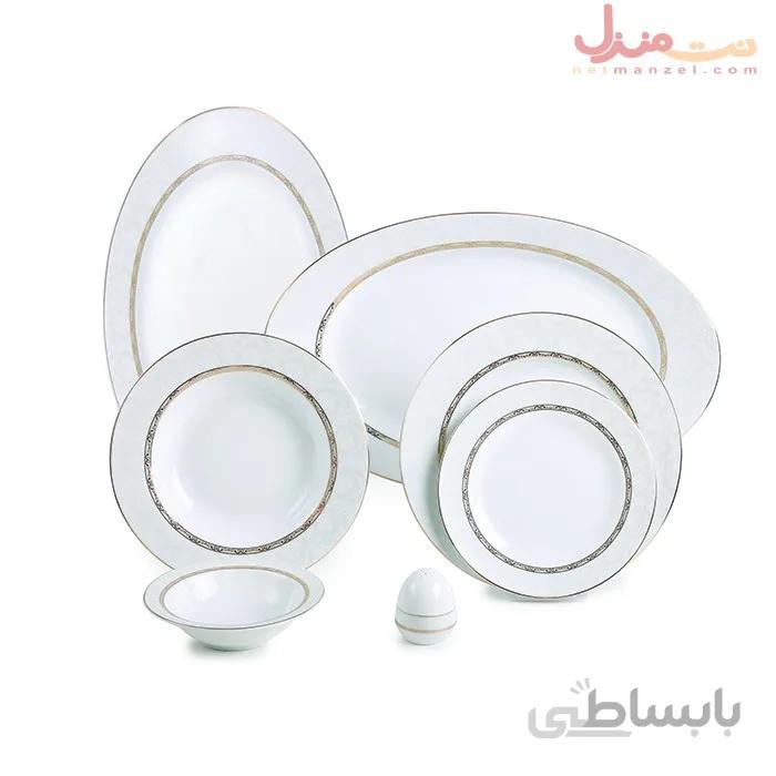 سرویس 28 پارچه چینی زرین سری ایتالیا اف مدل هدیه طلایی درجه عالی