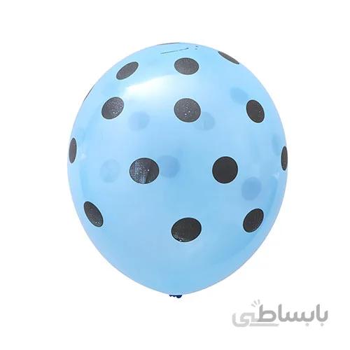 بادکنک لاتکس آبی خال مشکی