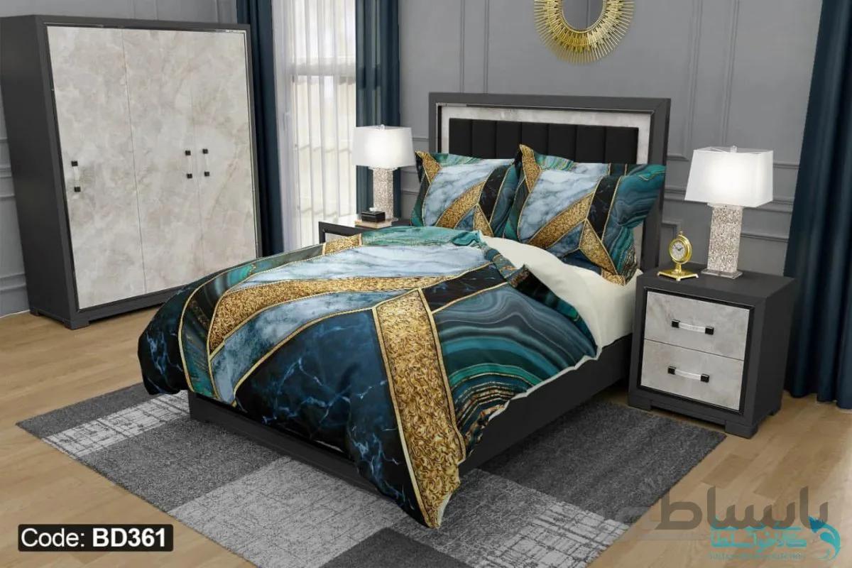 روتختی طرح هندسی سنگ مرمر برند دکو کد BD361 | دارای قابلیت تغییر رنگ پشت لحاف و ملحفه