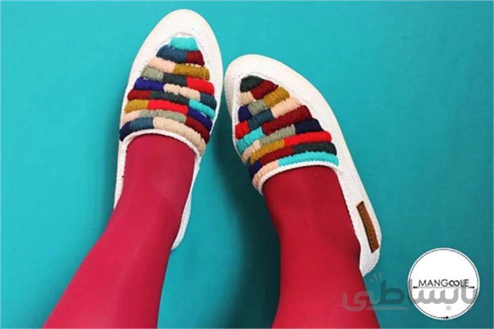 گیوه دست دوز گلدوزی شده کد 5 ا Handmade embroidery sneaker code 5