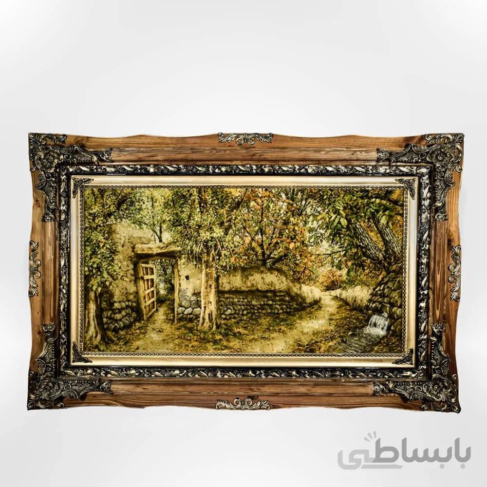 تابلو فرش دستباف طرح کوچه باغ برجسته کد ۱۱۴