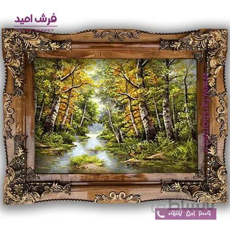 تابلو فرش ماشینی طرح تابلو نقاشی منظره کد 4038 فرشان