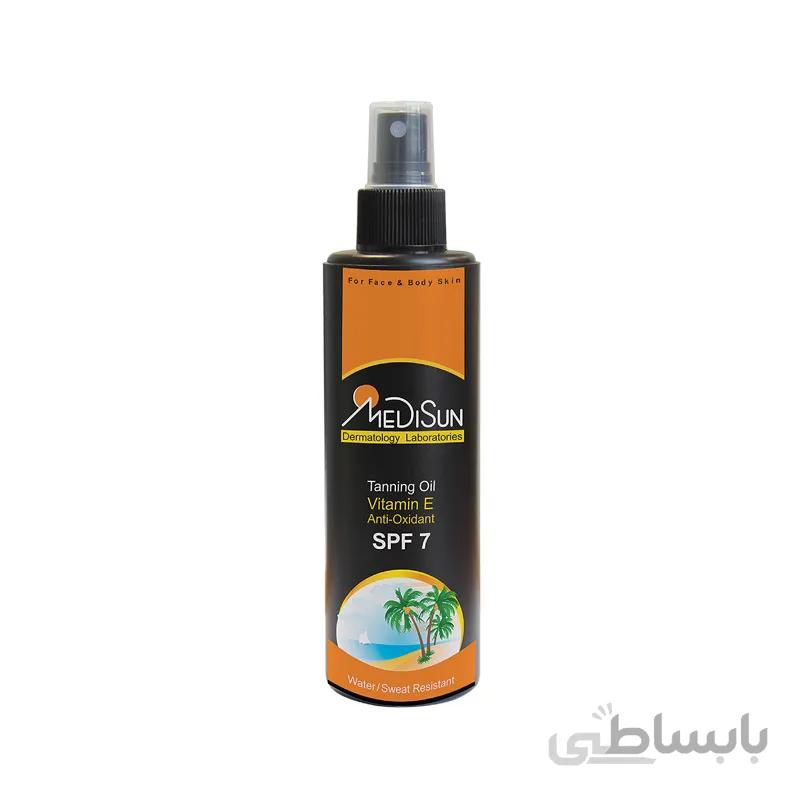 روغن آفتاب مدیسان SPF7 حجم 200 میلی لیتر ا Medisun SPF7 Tanning Oil 200ml