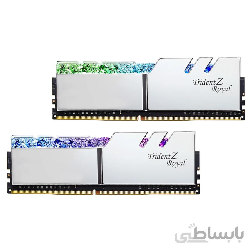 رم CL18 جی اسکیل 32 گیگابایت 4000MHZ مدل TRIDENT Z ROYAL SILVER ا TRIDENT Z ROYAL SILVER DDR4 32GB 4000MHZ DUAL