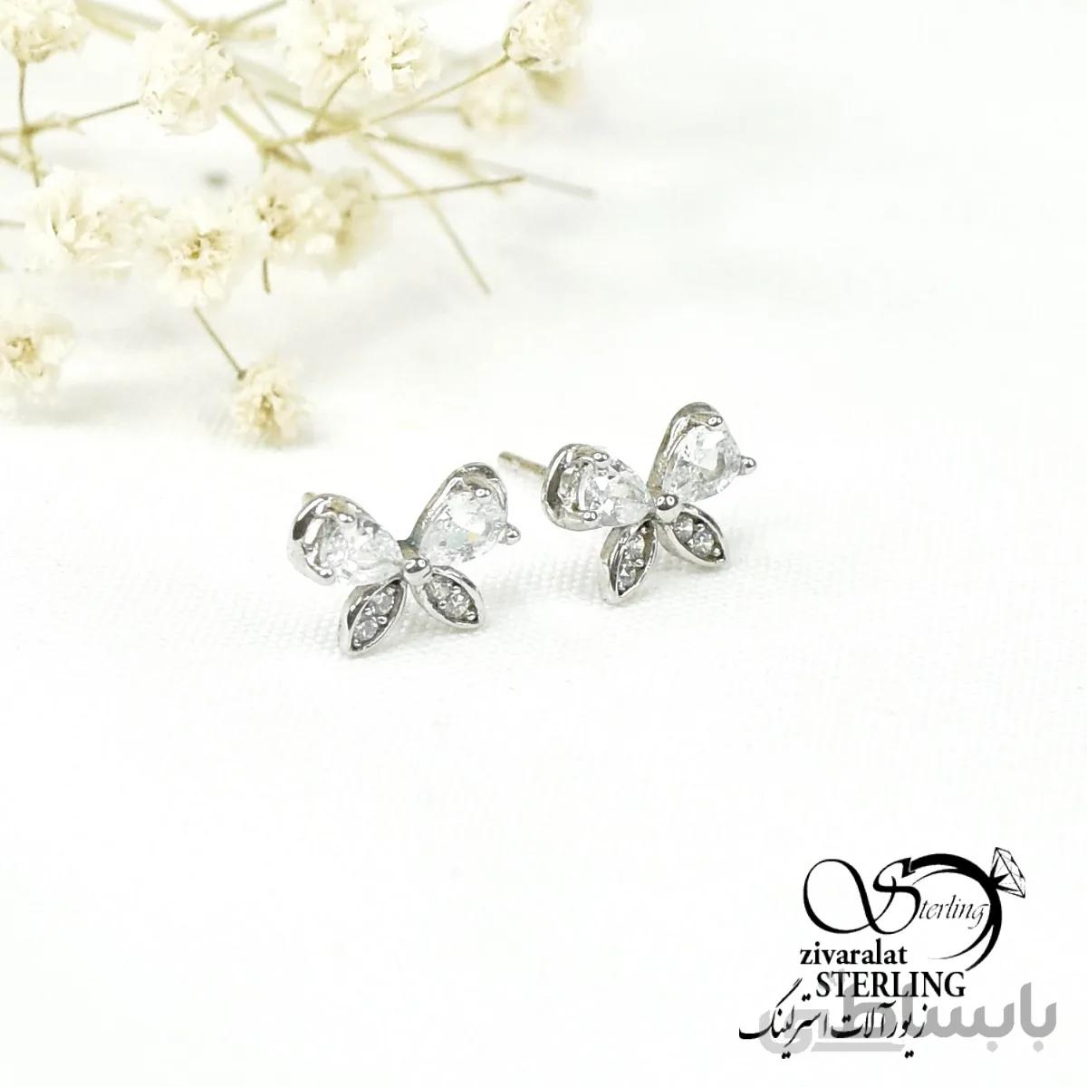 گوشواره میخی نقره کد 6240