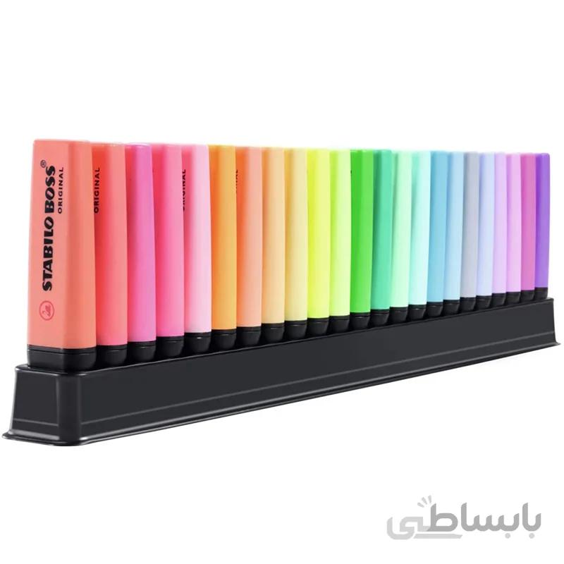 ست میز کار هایلایتر 23 رنگ استابیلو مدل Boss Original + استند رومیزی