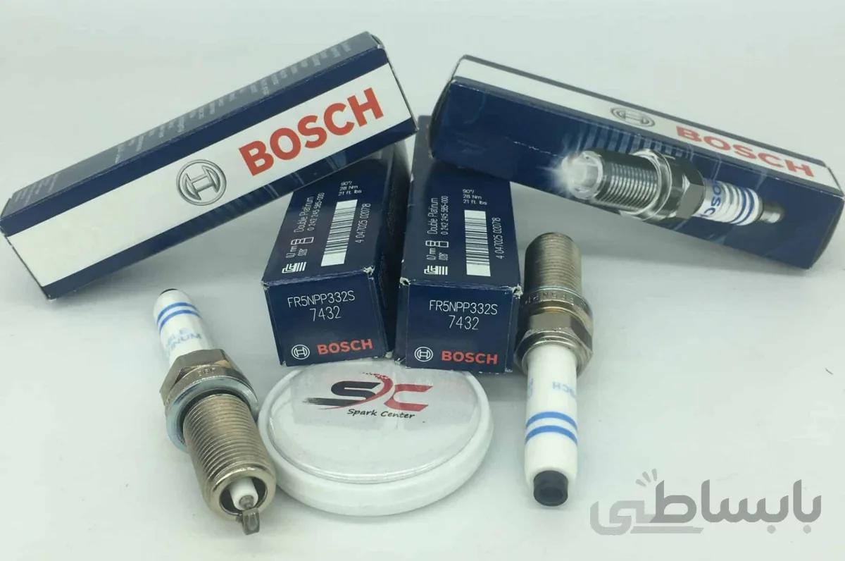 شمع بوش سوزنی دوبل پلاتینیوم پایه بلند لیزری BOSCH FR5NPP332S 7432(یک عدد)