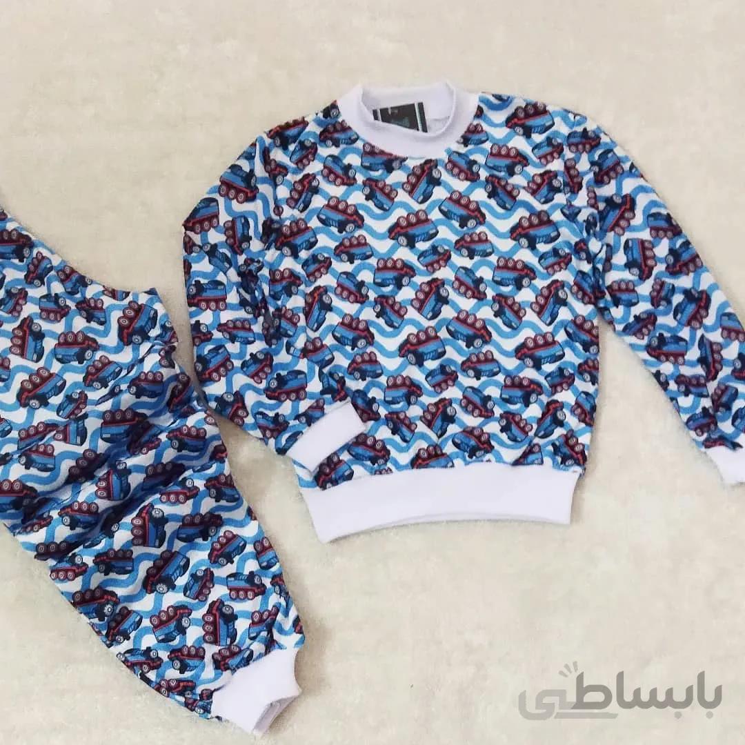 ست بلوز شلوار مخمل طرح قطار