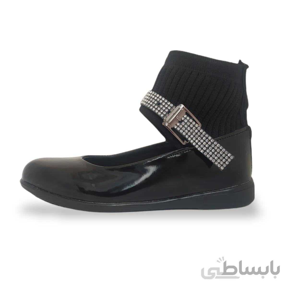 کفش دخترانه مدل مجلسی کشبافتی مشکی