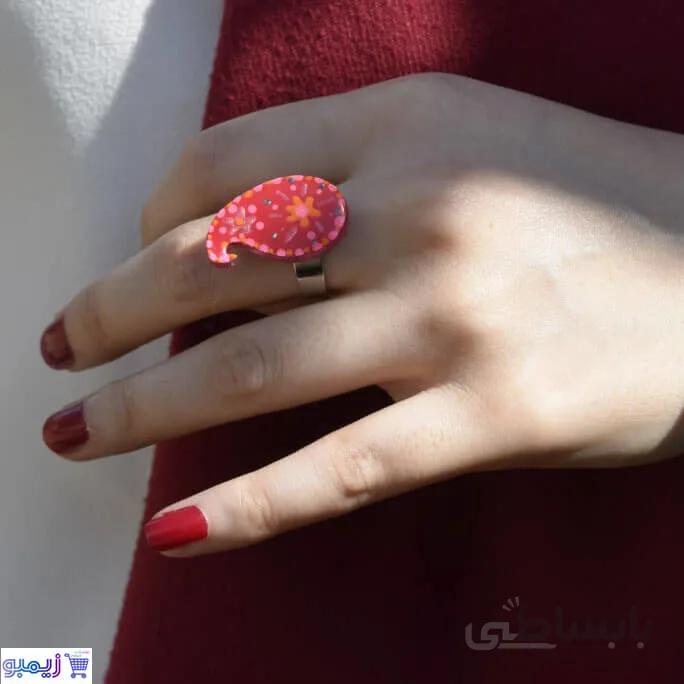 انگشتر ترمه قرمز