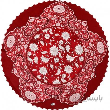 رومیزی گرد مخمل لاله عباسی