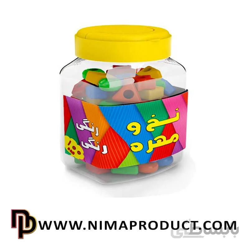 بازی فکری نخ و مهره رنگی رنگی 100 تایی