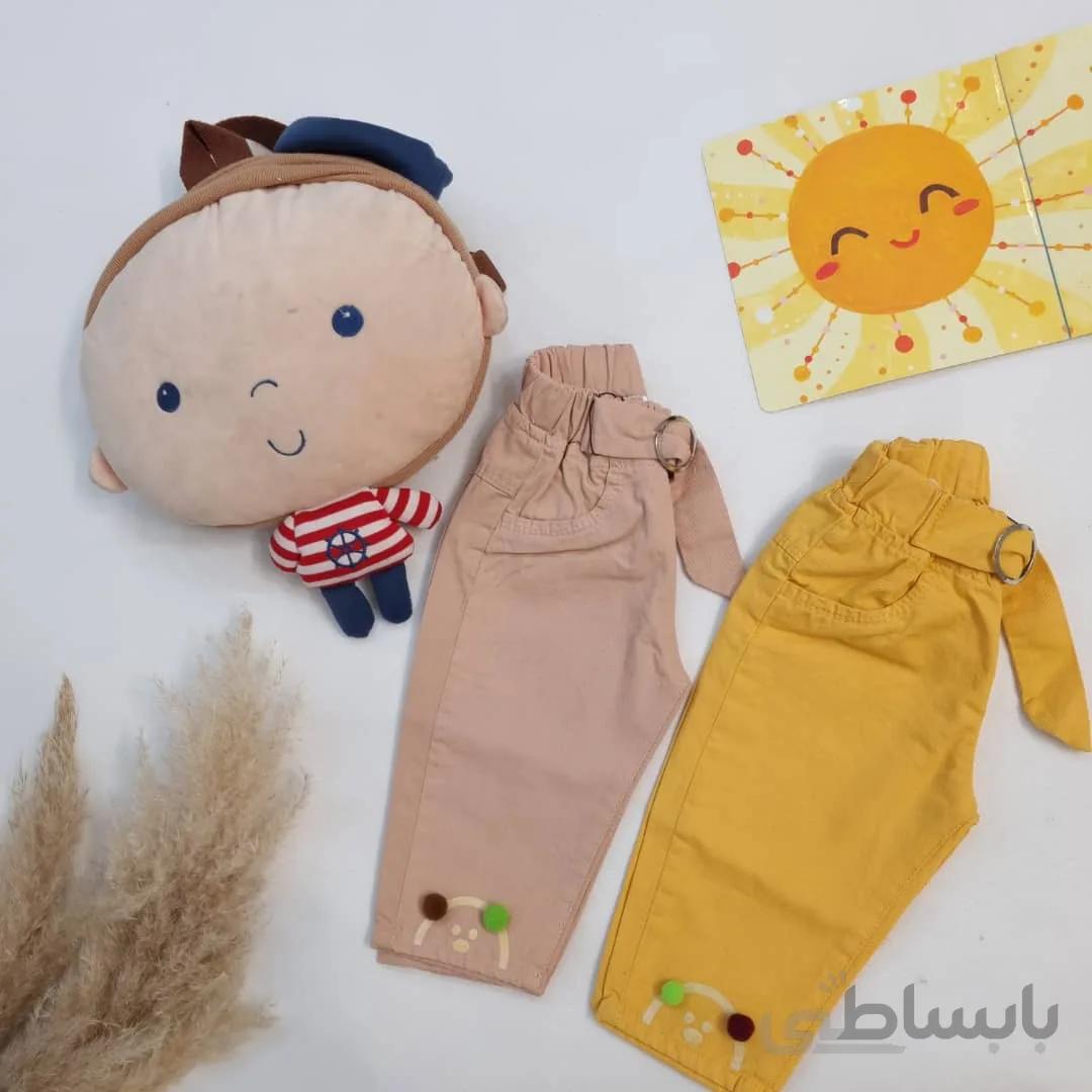 شلوار کتان رنگی دخترانه