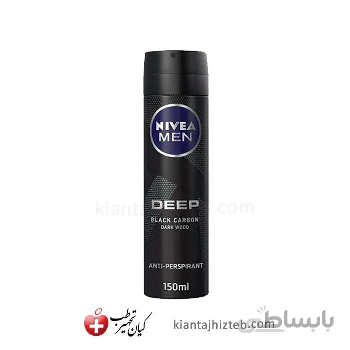 اسپری ضدتعریق مردانه NIVEA مدل Deep Black Carbon حجم150 میل