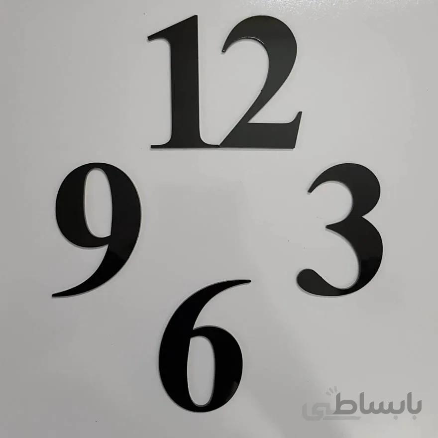 چهار عدد اصلی ساعت لاتین بزرگ (مشکی)
