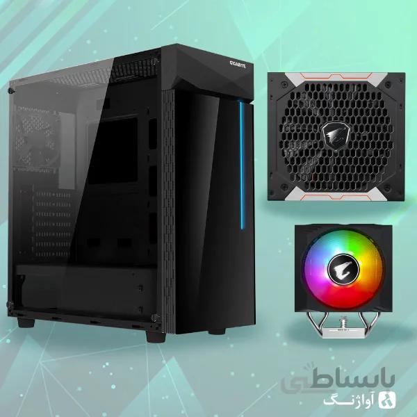 کیس گیگابایت مدل Gigabyte C200 Glass به همراه منبع تغذیه ۷۵۰ واتی گیگابایت مدل Aorus P750W Gold و خنک کننده پردازنده گیگابایت مدل ATC800 | آواژنگ ا Gigabyte C200 Glass with Gigabyte Aorus P750W Gold PSU & Gigabyte Aorus ATC800 CPU Cooler