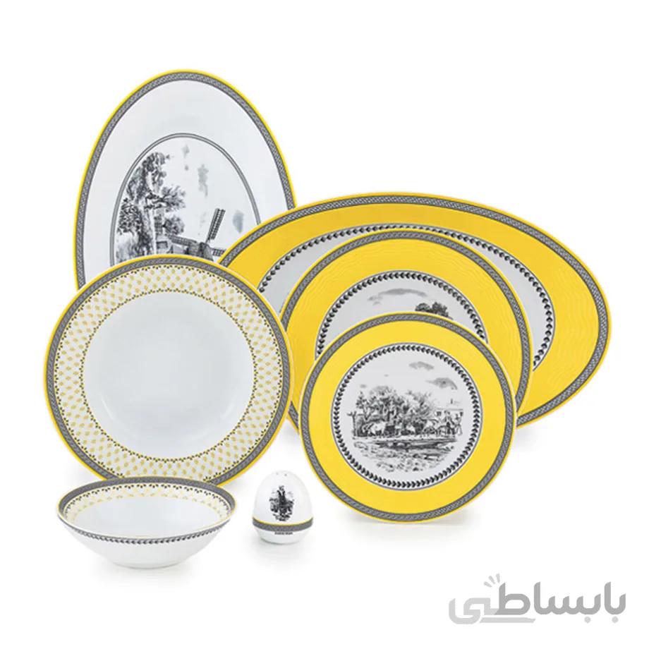 سرویس چینی ۲۸ پارچه چینی زرین سری ایتالیا اف مدل ویلیج