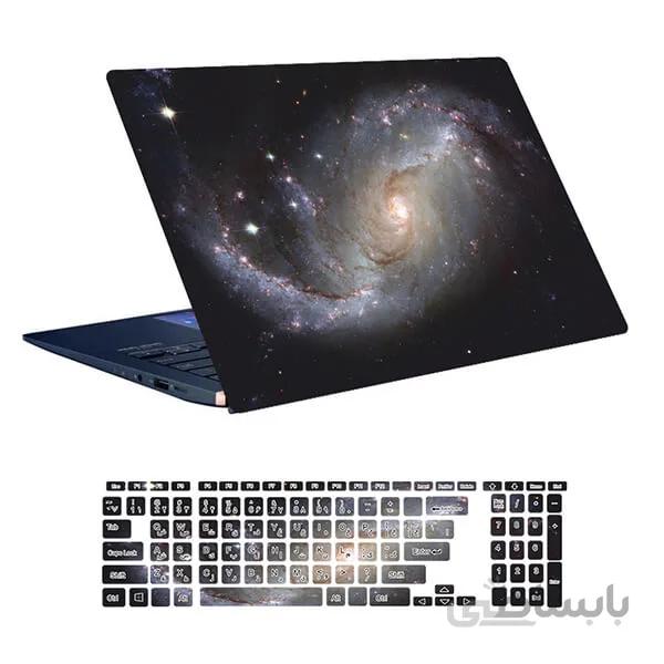 اسکین لپ تاپ طرح Space کد ۸۳ به همراه استیکر کیبورد