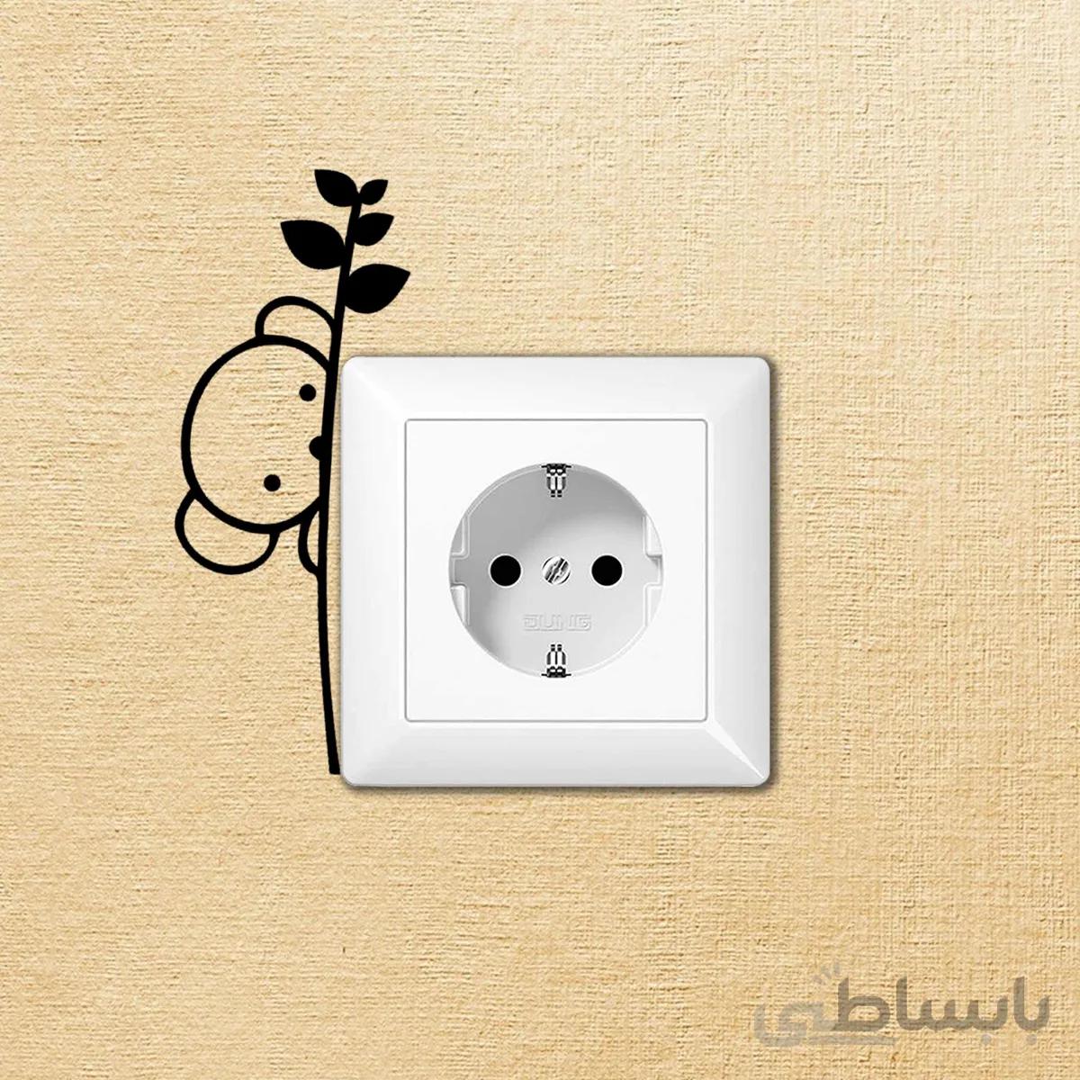 اشکال دکوراتیو کلید و پریز فروشگاه آژنگ طرح خرس کد AD-S-754