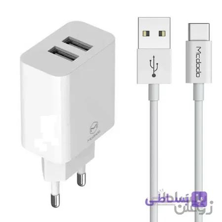 شارژر 2 پورت مک دودو مدل Mcdodo CH-6721 بهمراه کابل TYPE-C طول 1 متر