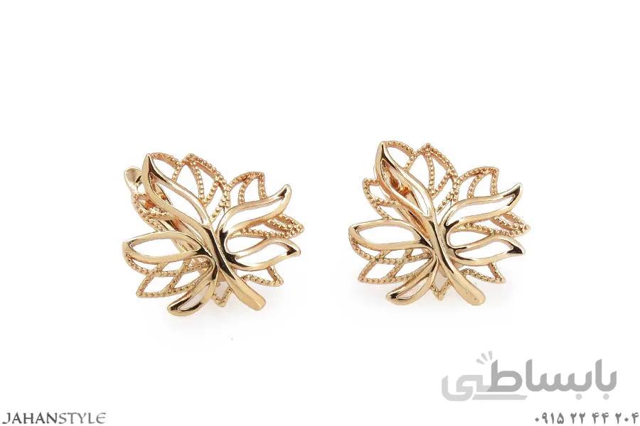 گوشواره طلایی ژوپینگ XUPING طرح برگ
