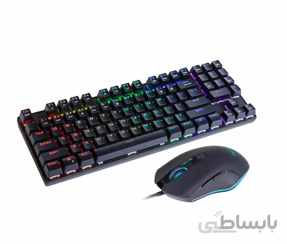 ست موس و کیبورد مکانیکال مدل MiTu Z56 با نور پس زمینه RGB