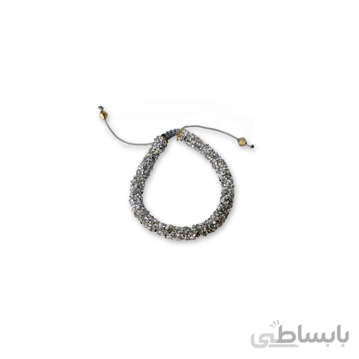 دستبند پلی استر نگینی زنانه