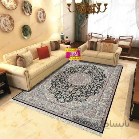 فرش ماشینی مشهد طرح 802032 سورمه ای