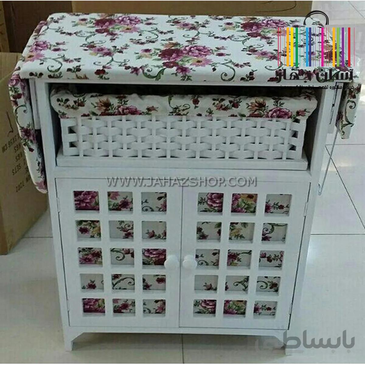 میز اتو وچرخ خیاطی سبد دار مدل7454