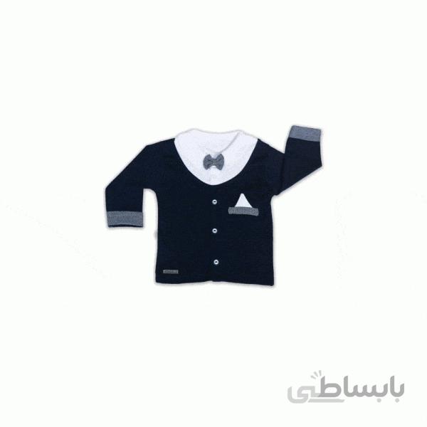 بلوز آستین بلند نوزادی مدل پاپیون سرمه ای کوکالو(CoCaLo)