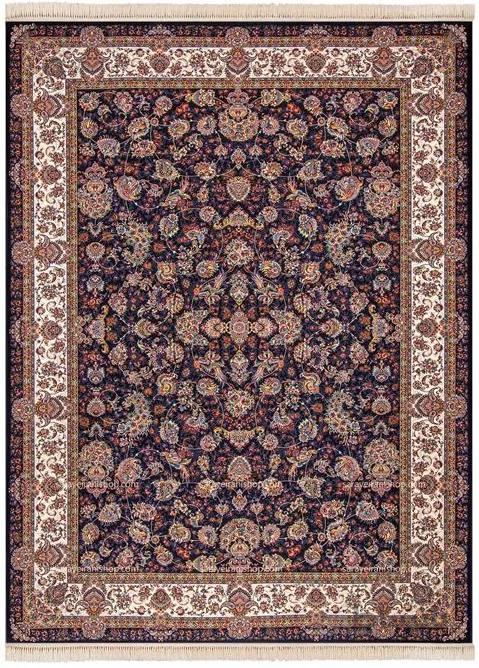 فرش اعیان کاشان طرح افشان سرمه ای ا mahris-mahtab-c